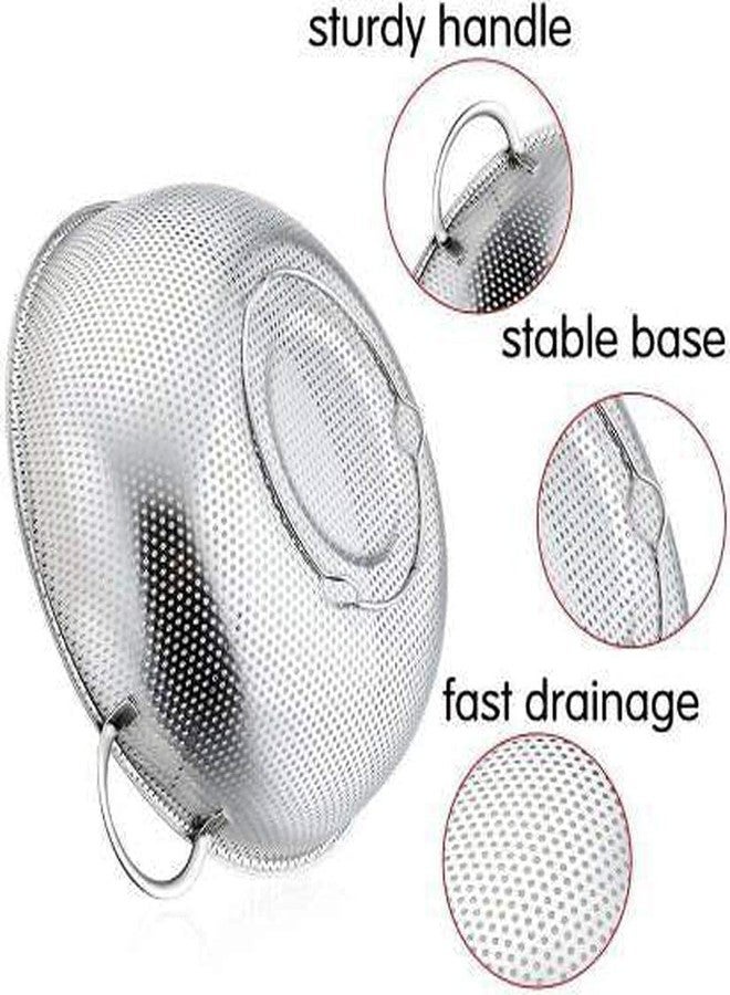 Matiko Multipurpose Stainless Steel Kitchen Calendar Strainer for Rice, Noodles, Fruits, Vegetables and Grain/Basin Basket with Handle/Filter Kitchen Washing Bowl (Big) - Image 5